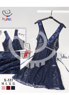 Hyper One Elegant Women's Lace Nightgown Navy blue 
