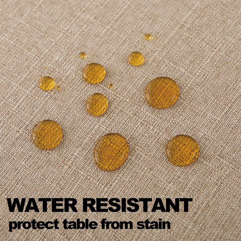 nlmuvw الكتان الطبيعي tablecloth مستطيل فوك الكتان محكم القماش قطعة قماش مقاومة للبقعة مقاومة للبقع مقاومة الغطاء لغرفة الطعام المطبخ 54 × 108 بوصة - Image 5