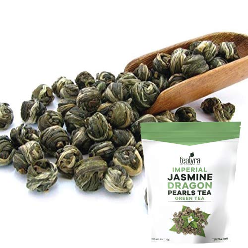 Tealyra  Imperial Jasmine Dragon Pearls  Loose Leaf Green Tea  Jasmine Green Tea with Pleasant Aroma and Tonic Effect  113g 4ounce - Image 1