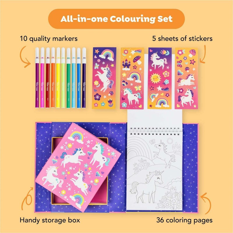 Tiger Tribe Unicorn Magic Colouring Set with Markers and Stickers for Kids - Image 2