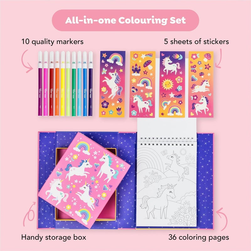 Tiger Tribe Unicorn Magic Colouring Set with Markers and Stickers for Kids - Image 3