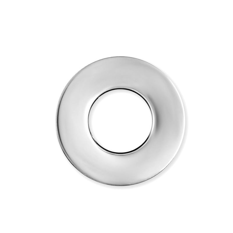 NEW WARE فلانج حائط من الفولاذ المقاوم للصدأ 202 مطلي بالكروم فلانج دائري لوحات حائط لصنابير المطبخ وصنابير الحمام (فلانج زجاجة CP 1/2 بوصة) (عبوة من 1) - Image 1