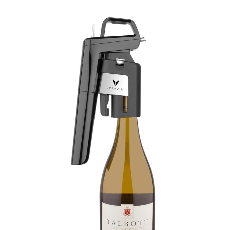 Coravin نظام حفظ النبيذ كورافين تيمليس ستة بلس - موفر النبيذ بالكوب - مع 3 كبسولات غاز الأرجون النقي، 6 أغطية لولبية ومهوّي النبيذ - أسود بيانو - Image 2