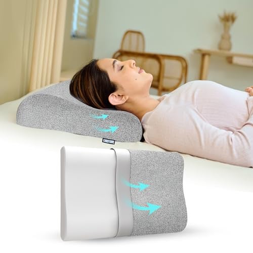 CareFoam Memory Foam Cervical Neck Pillow | 2 Years Warranty | Pain Relief Sleep, Improves Posture Spinal Alignment, Neck Pain Relief | 23 x 14 x 4.5 Inch | Black Melange Cover | Pack of 1 - Image 4