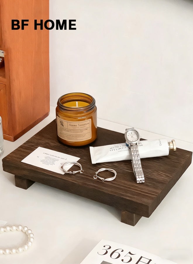 BF HOME Bathroom Tray, Vanity Tray, Solid Wood Rectangular Decorative Storage Tray, Small Dressing Table Tray, Perfume Table Tray - Image 2