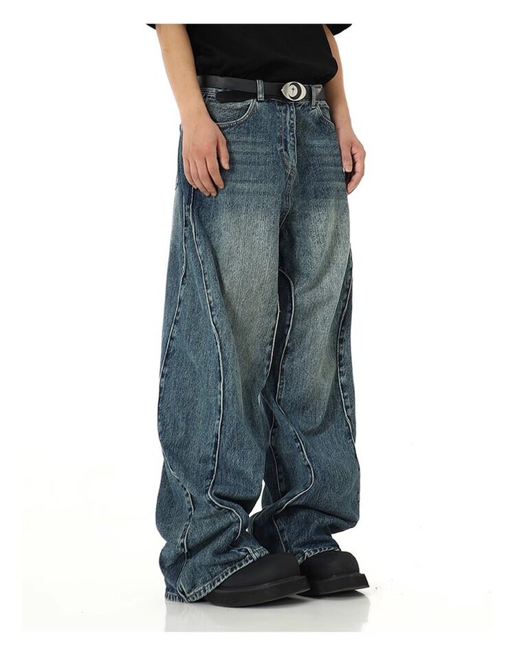 Unisex Classic Denim Jeans Loose Fit Daily Outdoor Wear - Image 1