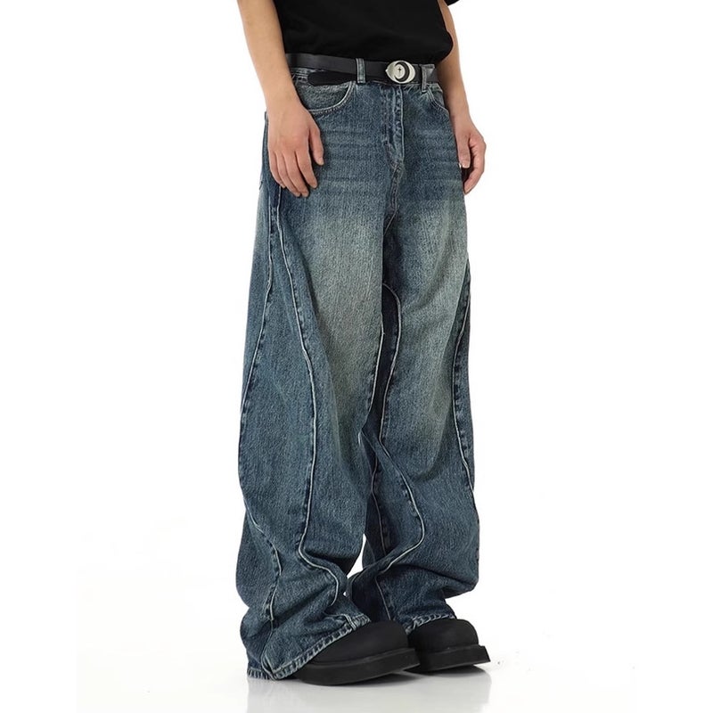 Unisex Classic Denim Jeans Loose Fit Daily Outdoor Wear - Image 3
