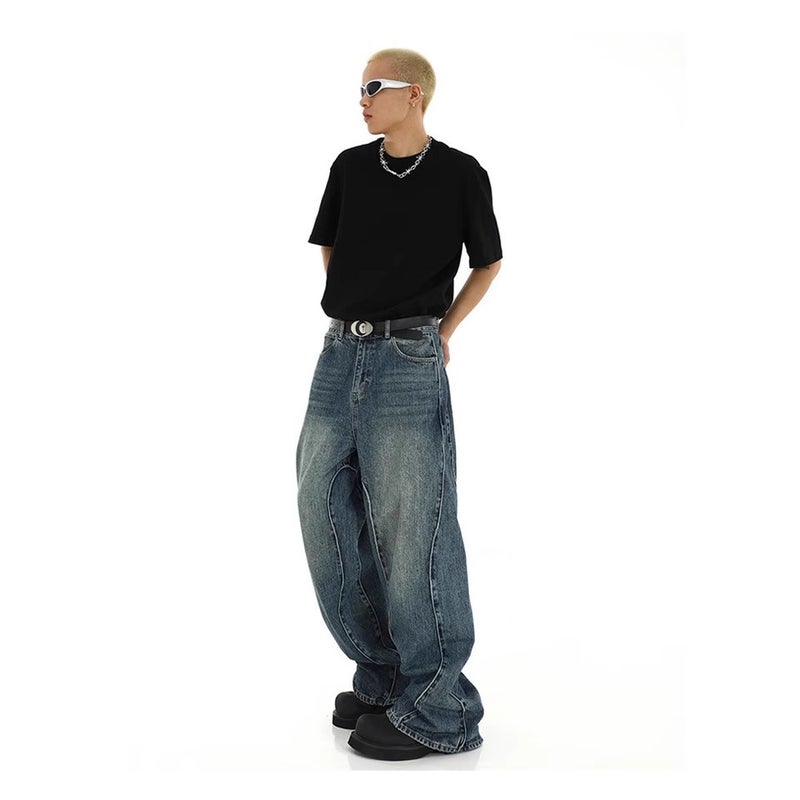 Unisex Classic Denim Jeans Loose Fit Daily Outdoor Wear - Image 5
