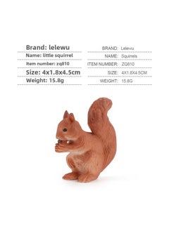 Hot Sale Simulation Wild Animal Model White Tail Deer Rabbit Red Fox Beaver Static Solid 10-piece Set-Color:ZQ810 Squirrel 15.8g