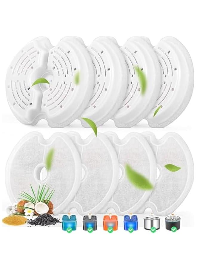 HOOKOR Cat Water Fountain Filters, Pet Water Fountain Filter Replacement Charcoal Water Fountain Filter Compatible with Cat Water Dispenser (8, pack) - Image 1