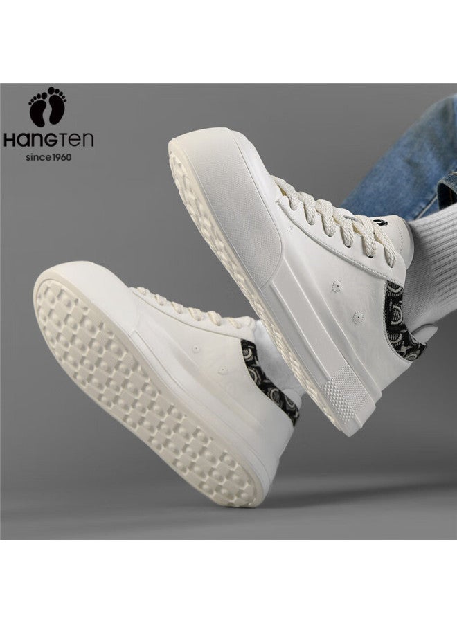 Hang Ten Men's Classic Sneakers Spring New Lightweight Casual Shoes Fashion Sports Shoes Thick Sole Durable Off-white 42 - Image 2