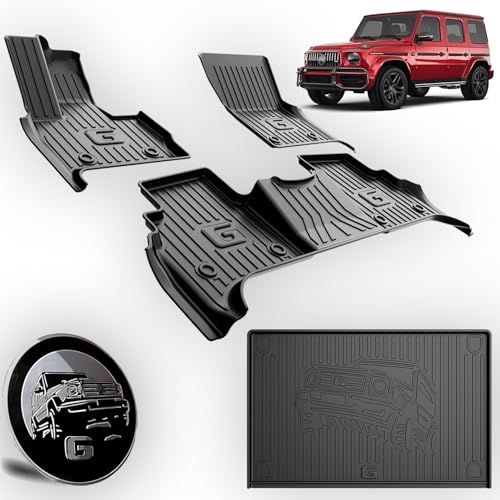 IKABEVEM Original Floor Mats & Trunk Mat for 2019-2024 2025 Mercedes-Benz G Class/G500/G550/AMG G63 SUV Accessories - All Weather TPE Floor Liners & Cargo Liner for Benz G Class/G500/G550/AMG G63 SUV, Black - Image 1