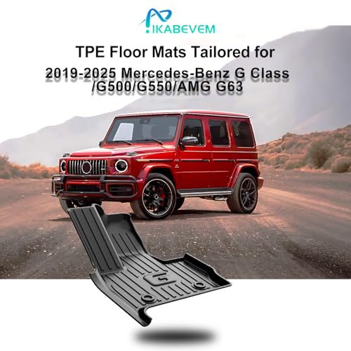 IKABEVEM Original Floor Mats & Trunk Mat for 2019-2024 2025 Mercedes-Benz G Class/G500/G550/AMG G63 SUV Accessories - All Weather TPE Floor Liners & Cargo Liner for Benz G Class/G500/G550/AMG G63 SUV, Black - Image 2