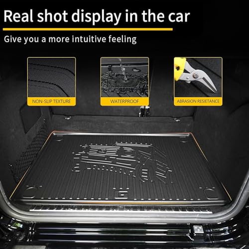 IKABEVEM Original Floor Mats & Trunk Mat for 2019-2024 2025 Mercedes-Benz G Class/G500/G550/AMG G63 SUV Accessories - All Weather TPE Floor Liners & Cargo Liner for Benz G Class/G500/G550/AMG G63 SUV, Black - Image 4