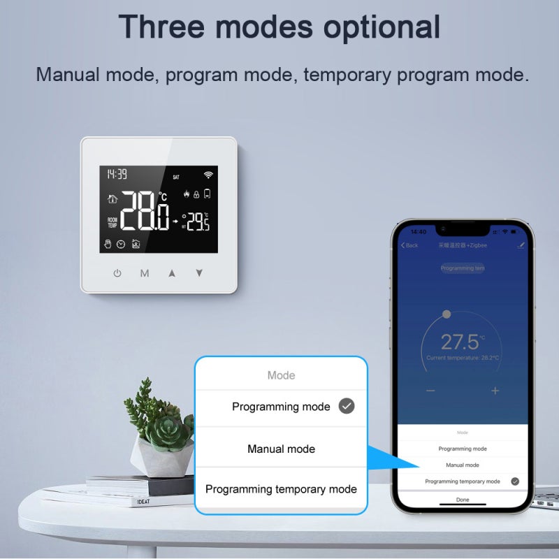 وحدة تحكم ذكية بدرجة حرارة ثابتة من تويّا بتقنية ZigBee  
شاشة عرض LCD مع إمكانية ضبط درجة الحرارة  
وحدة تحكم صغيرة الحجم لأنظمة تسخين المياه والغاز  
متوافقة مع أمازون أليكسا و جوجل هوم - Image 3