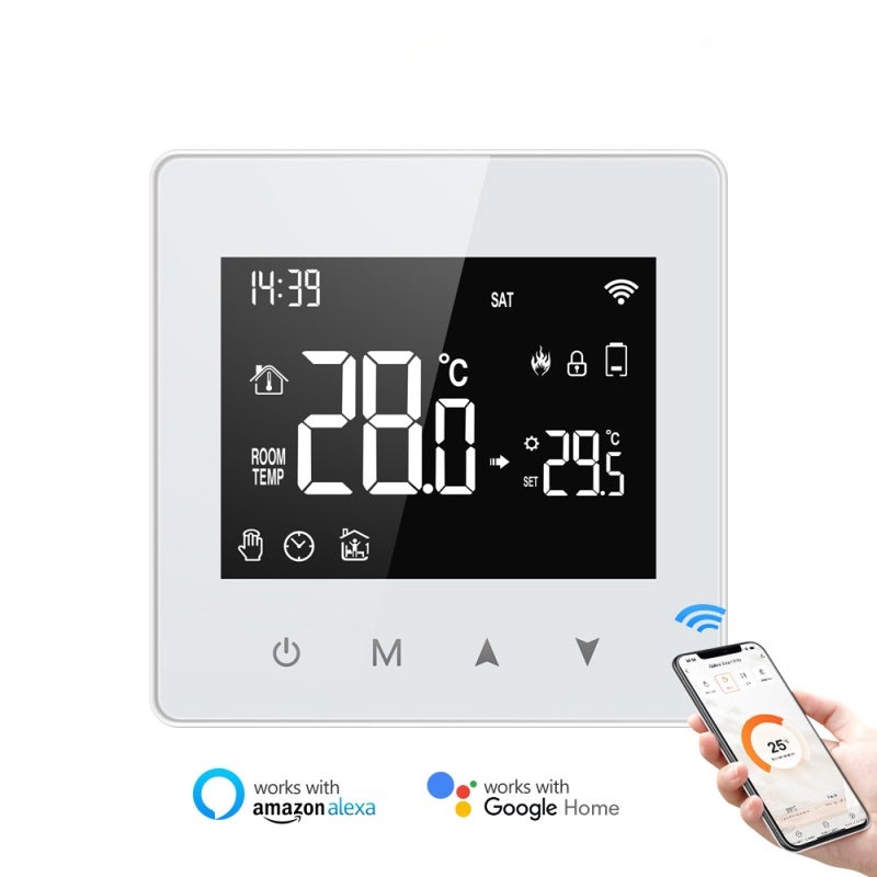 وحدة تحكم ذكية بدرجة حرارة ثابتة من تويّا بتقنية ZigBee  
شاشة عرض LCD مع إمكانية ضبط درجة الحرارة  
وحدة تحكم صغيرة الحجم لأنظمة تسخين المياه والغاز  
متوافقة مع أمازون أليكسا و جوجل هوم - Image 1