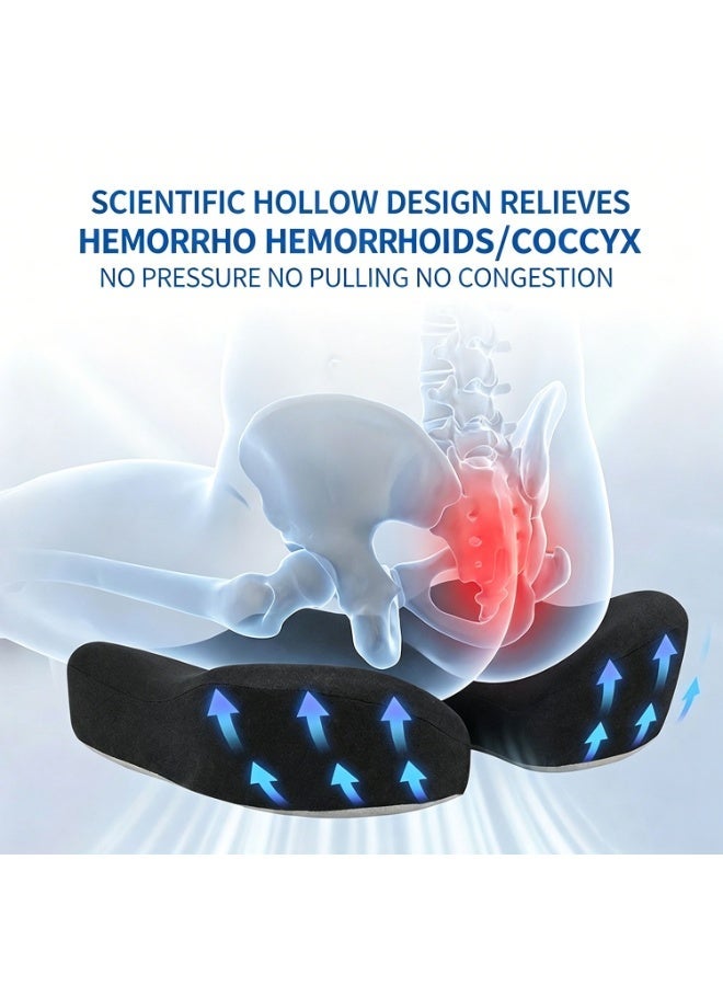 Memory Foam Coccyx Support Cushion For Lower Back Pain And Sciatica Relief – Suitable For Office Chairs, Car Seats, And Wheelchairs. - Image 2