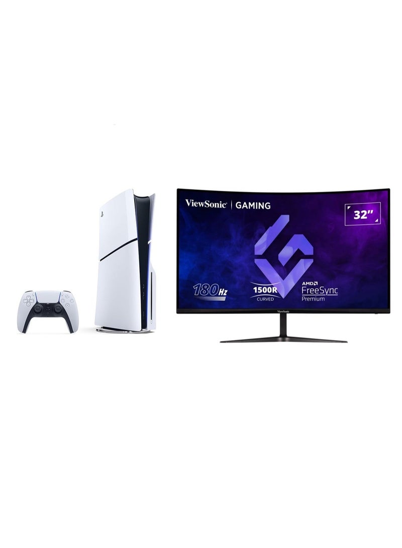 Sony Fusion Curve PS5 Kit - PlayStation 5 Console + 32” FHD 180Hz Curved Gaming Monitor (FreeSync Premium, 1ms) - Image 1