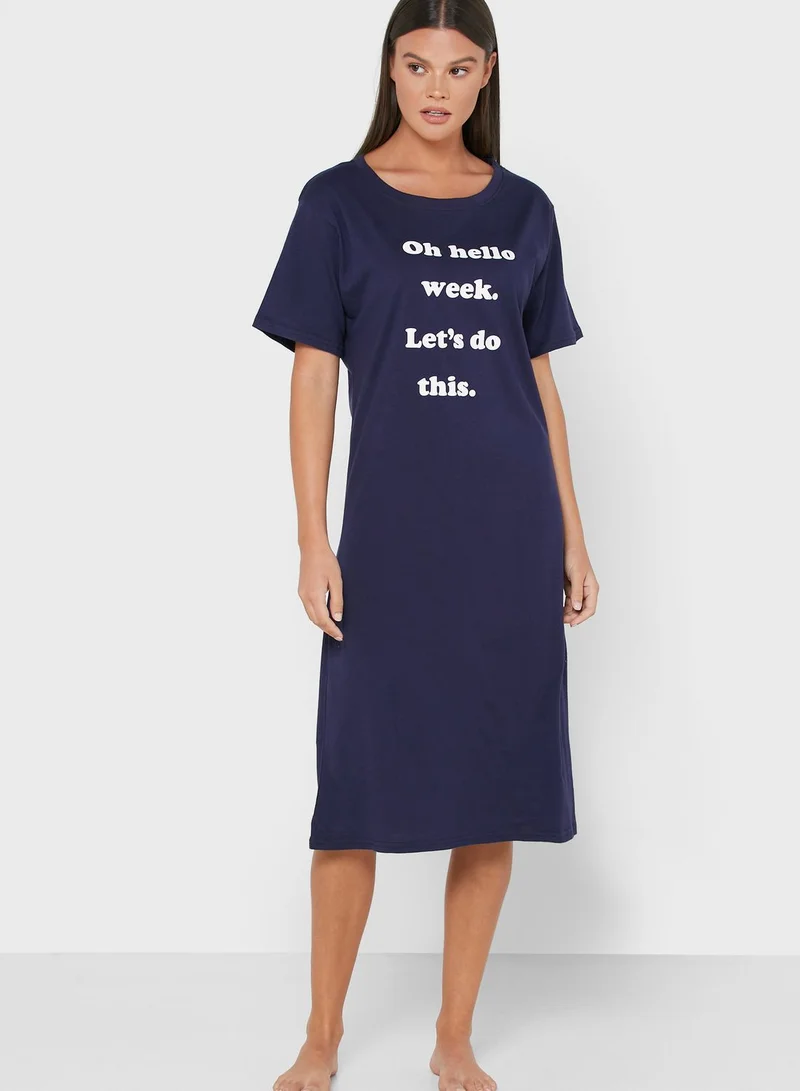 Ginger Slogan Nightdress