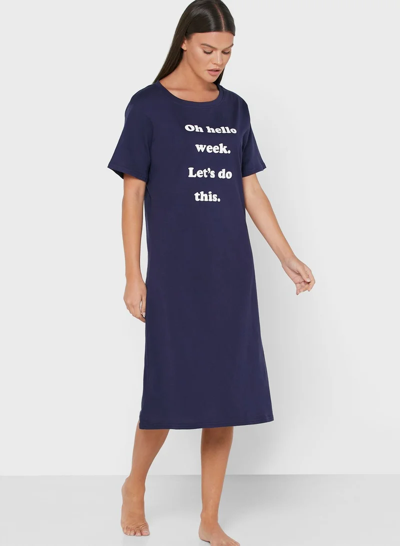 Ginger Slogan Nightdress