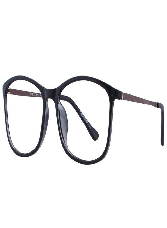 Visions India Unisex Square Black Full Spectacles With Blue Cut Lenses & Anti-Glare Coating Which Protects Eyes From Blue Light From Computer, Moble, Tablets, Laptop (Zero Power) (6008-C05-C04) - Image 1