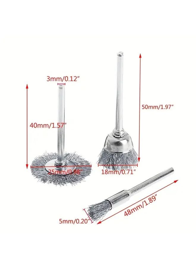 5pcs Pen Wire Brush Set Stainless Steel For Cleaning Deburring Polishing - Image 3