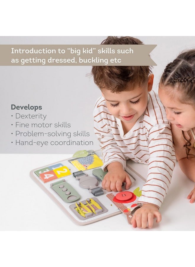 Taf Toys Busy Board For Toddlers, Montessori Toy For 18 Months & Up With 10 Educational Toddler Activities To Develop Fine Motor & Problem Solving Skills Learning Sensory Board Travel Toy Non-Toxic.  - Image 2