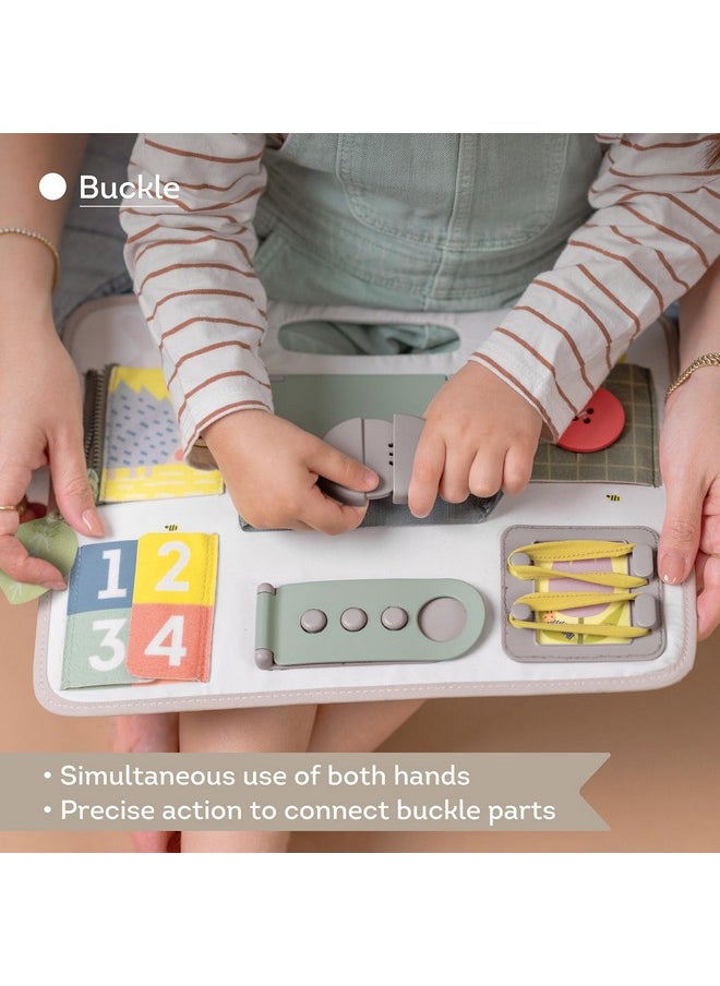 Taf Toys Busy Board For Toddlers, Montessori Toy For 18 Months & Up With 10 Educational Toddler Activities To Develop Fine Motor & Problem Solving Skills Learning Sensory Board Travel Toy Non-Toxic.  - Image 4