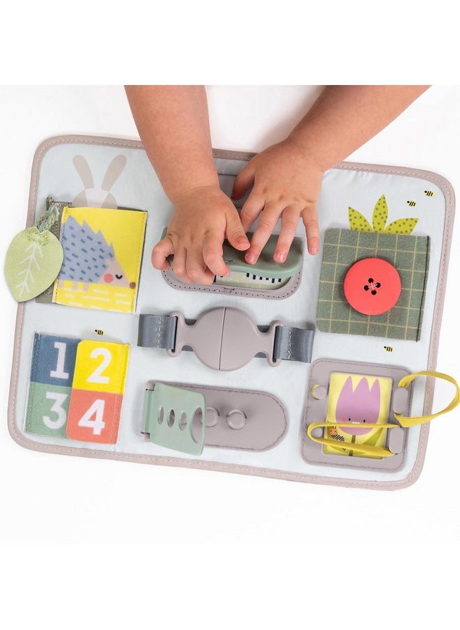 Taf Toys Busy Board For Toddlers, Montessori Toy For 18 Months & Up With 10 Educational Toddler Activities To Develop Fine Motor & Problem Solving Skills Learning Sensory Board Travel Toy Non-Toxic.  - Image 1