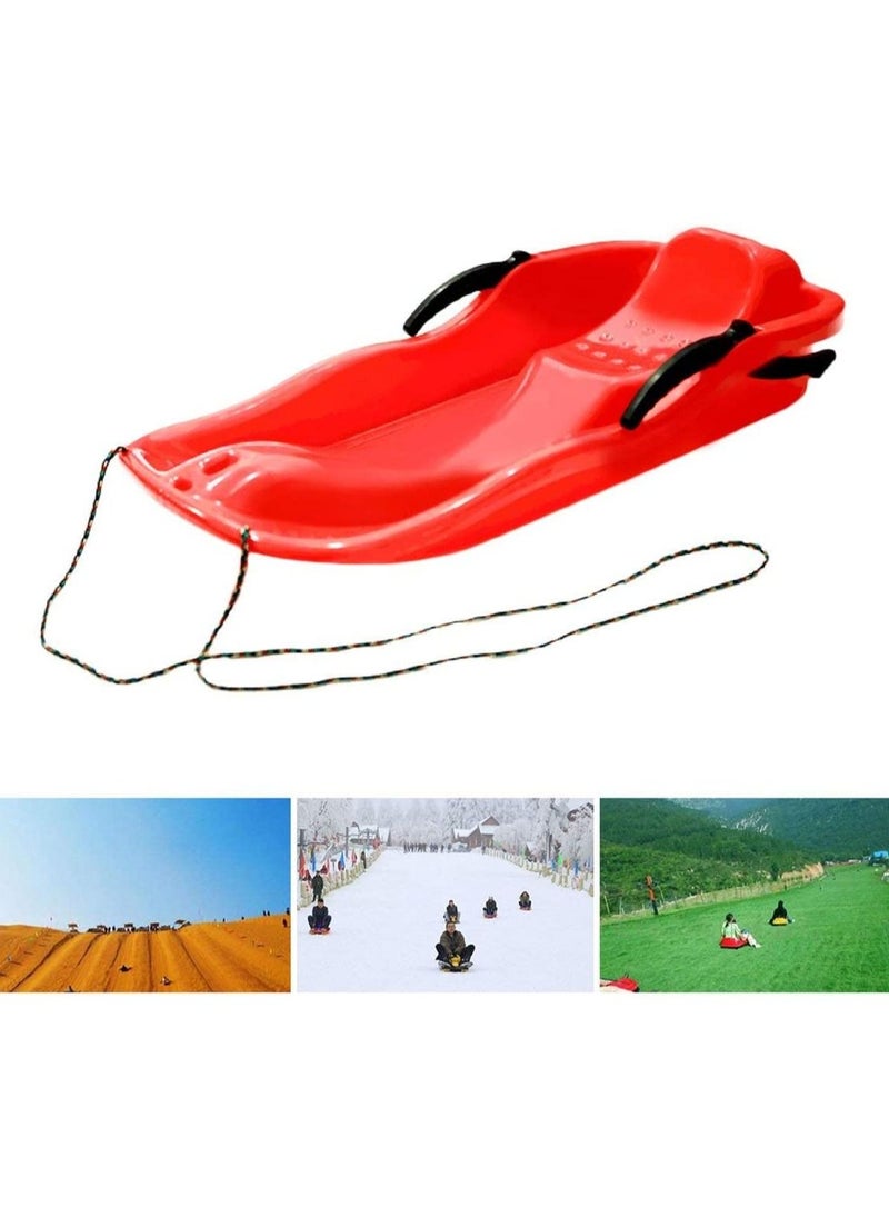 DubaiGallery Plastic Snow Sled, Kids Skiing Sled Board Snowboard Outdoor Downhill Toboggan with Brakes and Pull Rope for Grass Sliding and Sand Boarding  - Image 3