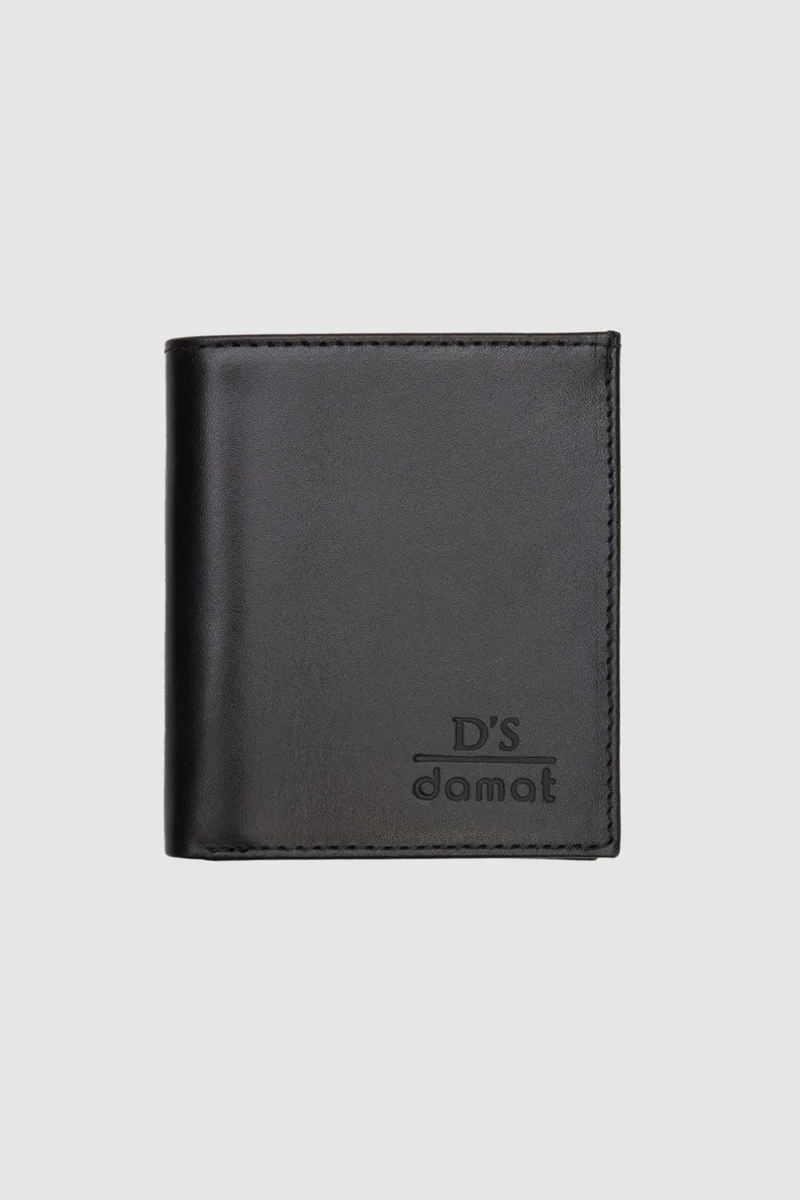 D'S DAMAT Black Plain Boxed Genuine Leather Wallet 2H1119ST237
