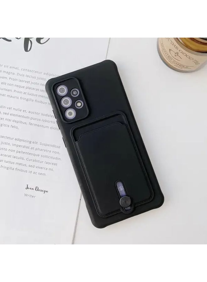 حامل بطاقات بلون وردي وأحمر من نوع دفع وسحب لهاتف Galaxy A33 5G، غطاء حماية ضد السقوط - Image 4