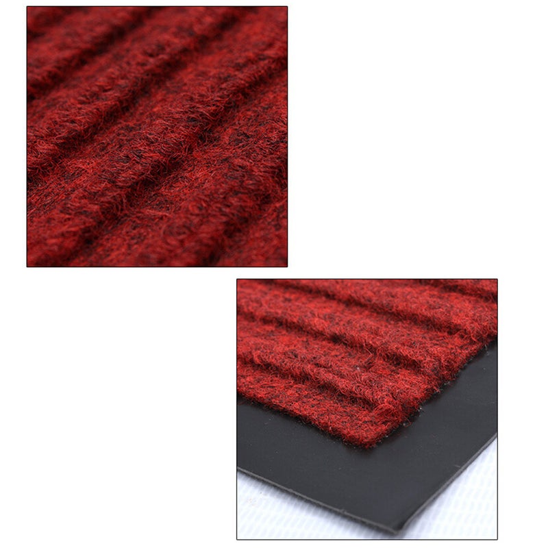 2pcs PVC Entrance Rug Floor Mats Washable Indoor Outdoor Low Profile Doormat Shoe Scraper Doormat (Dark Red) - 40x60cm - Image 5