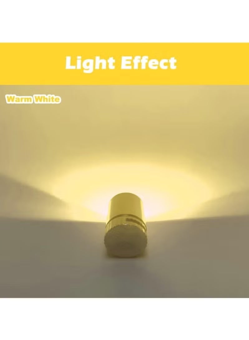 عبوة من 10 كشافات LED صغيرة لاسلكية - تعمل بالبطارية أضواء صغيرة لاسلكية باللون الأبيض الدافئ للفنون، وعرض المجوهرات، والخزائن، والمشاريع اليدوية (أبيض دافئ) - Image 3