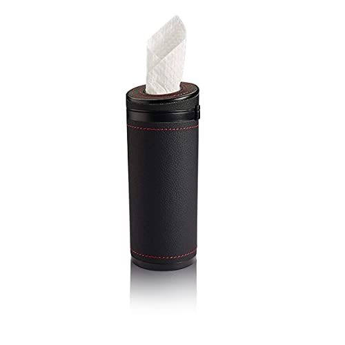 STHIRA® Car Tissue Holder, Tissue Paper Holder for Car, Cylinder Tissue Box, 2.75'' PU Leather Round Tissues Container Fit for Car Van Bathroom Office Use, Car Cup Holder, Car Tissue Box Holder - Image 1