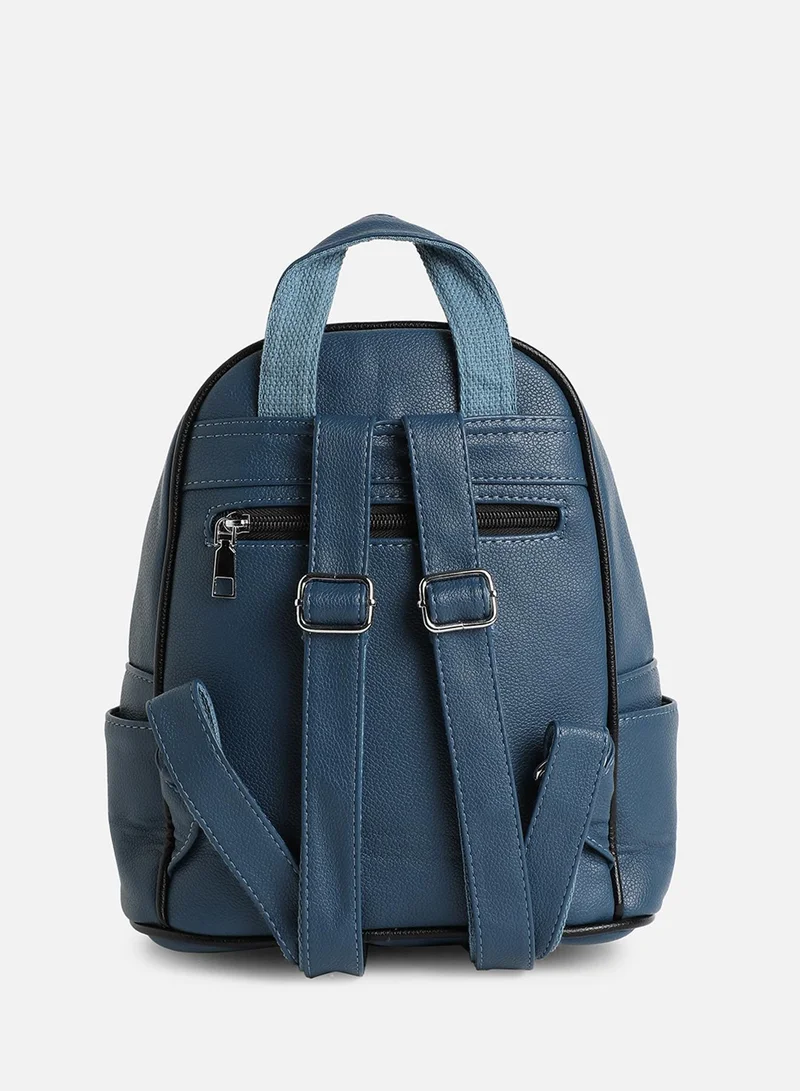 Haute Sauce Solid Zip Lock Regular Vegan Leather Backpack