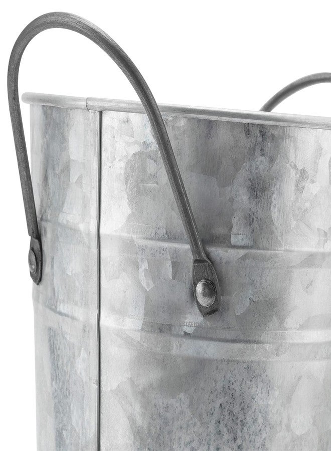 MANCHAP 4 Pack 7.8 Inch Galvanized Metal Vase, Small Galvanized Metal Bucket Vintage Farmhouse Bucket - Image 3