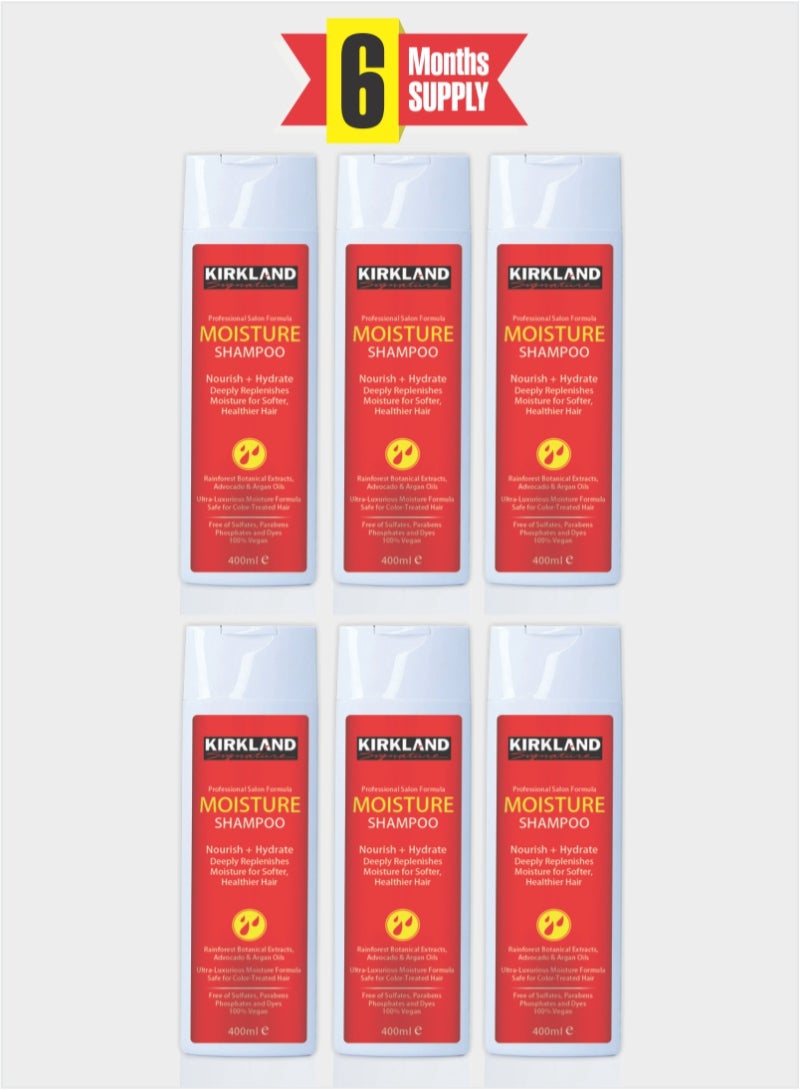 Kirkland Signature Golden Edition Moisture Shampoo: Natural Ingredients for Silky, Shiny, and Healthier Hair (6pcs) 