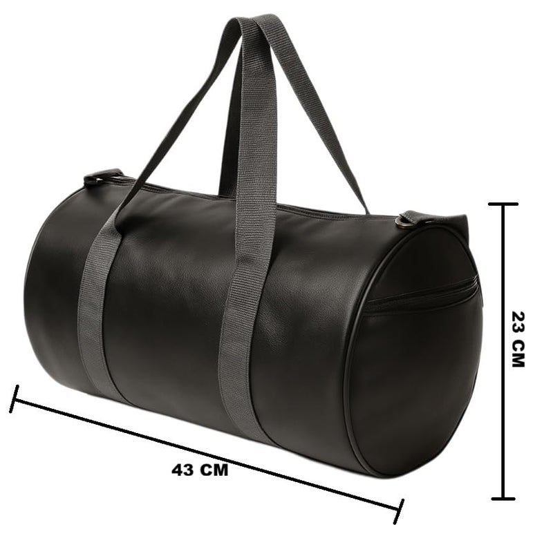 ACORMEK Gym Duffel Bag Unisex PU-Leather Shoulder & Cross-Body Gym Bag |Kit Bag|Sports Fitness Bag|Gym Bag with Adjustable Strap Leatherette for Sports and Travel Bag (Black) - Image 5