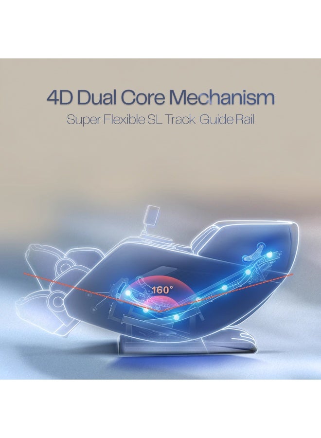 روتاي كرسي مساج روتاي A70 ماكس 8D SL-Track، مناسب لركوب الدراجات وتمارين اليوغا، بكرات تدليك رباعية الأبعاد ثنائية النواة مع 38 وسادة هوائية، تدفئة، انعدام الجاذبية، صوت ذكي، بلوتوث، ضمان 10 سنوات، مقعد ممتد. - Image 4