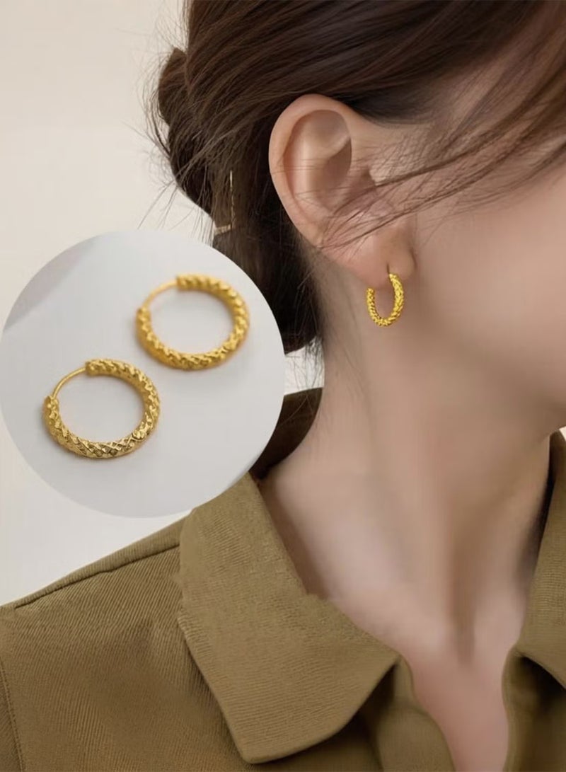 MUXGE Geometric Star Titanium Gold-Plated Earrings – Hypoallergenic Minimalist Luxury Earrings for Everyday Wear - Image 1