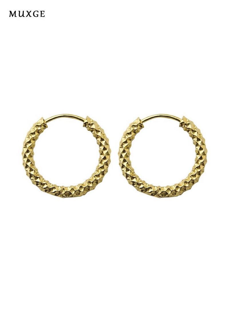 MUXGE Geometric Star Titanium Gold-Plated Earrings – Hypoallergenic Minimalist Luxury Earrings for Everyday Wear - Image 5