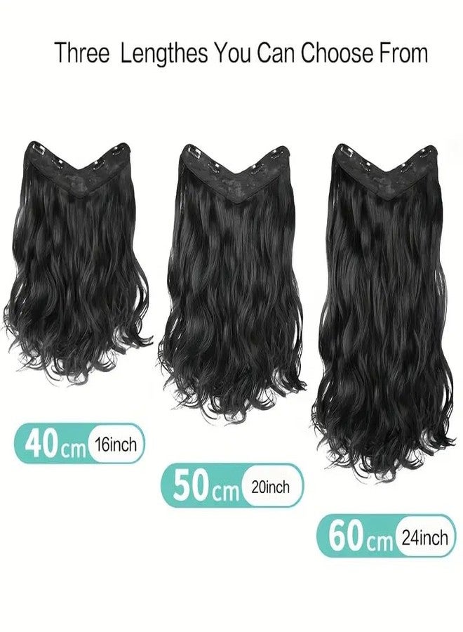 Assu Curly Wavy Hair Extensions for Women | No Shine, Instant Volume & Length Clip-In Volumizer | 24 Inches Hair Extensions for Women & Girls (Black 1B) - Image 3