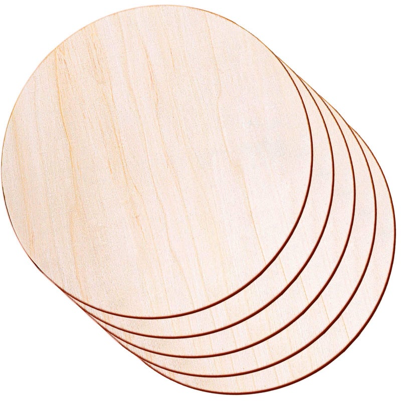 Audab 5 Pack 14 Inch Wood Circles Unfinished Rounds for Crafts Door Hanger Door Design Wood Burning