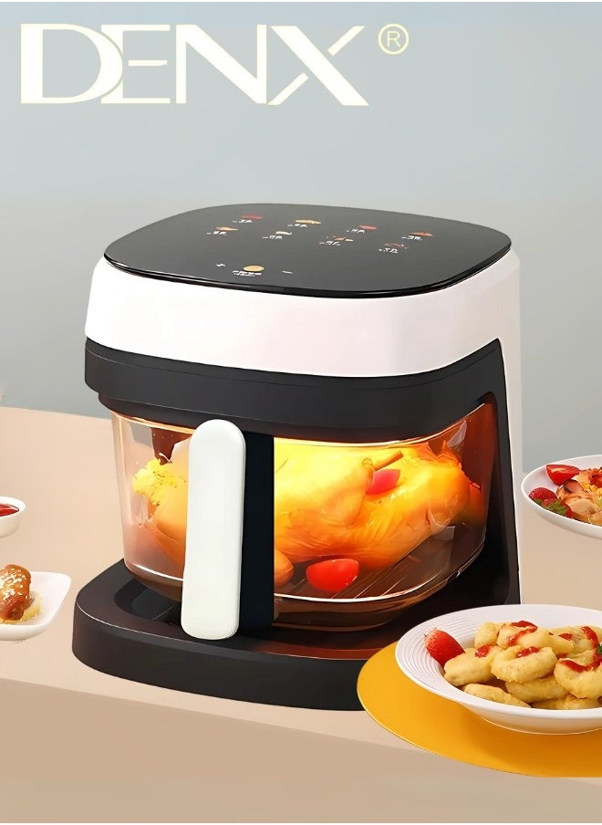Denx - Air Fryer for Healthy Frying, Grilling, Baking, and Roasting, 6-Liter Capacity, 2400 Watts, White/Black - Image 1