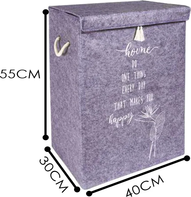Faiend Dirty Laundry Basket with Felt Cover Home Organizer Toy Storage Box
