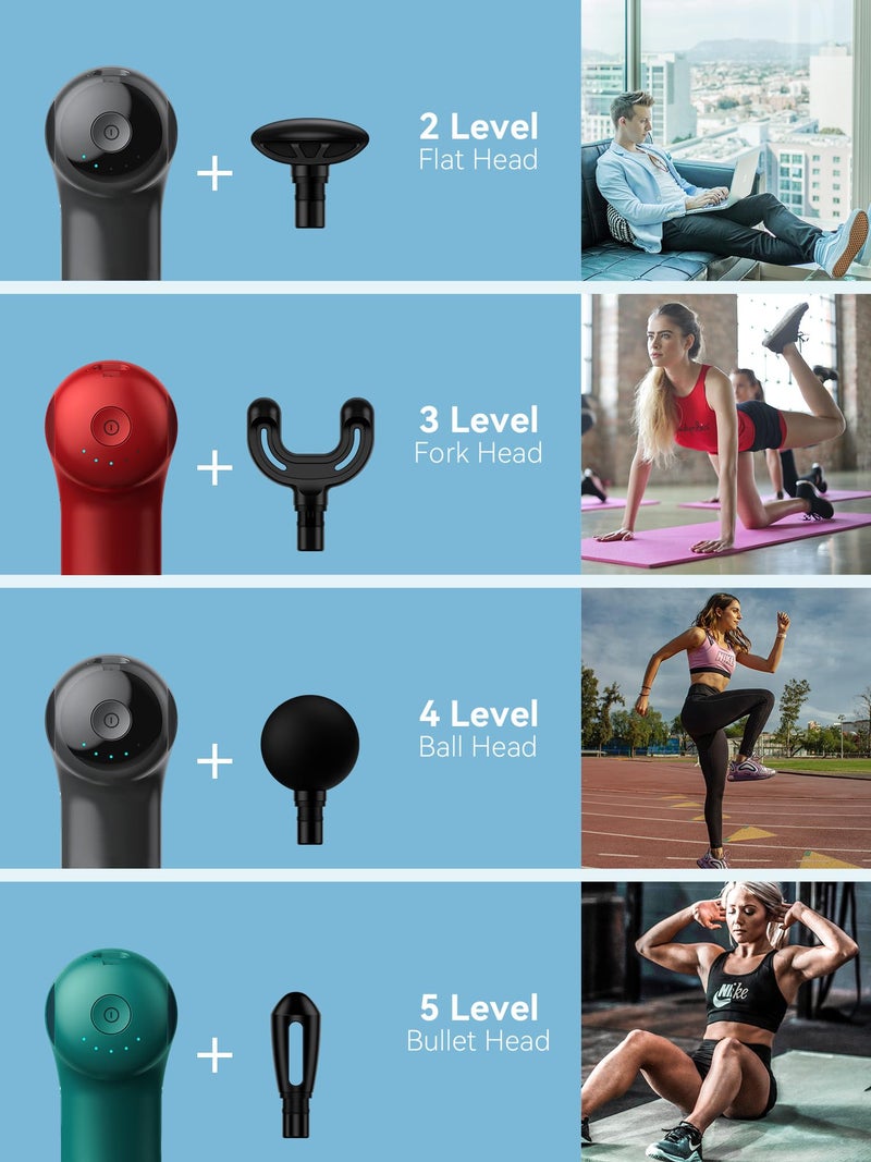 HEYCHY Super Mini Massage Gun, Percussion Deep Tissues Muscle Massager, Travel Massage Gun, Compact Sports Massager, Portable Handheld Massager for Office Gifts for Her, Home, Athletes - Image 4