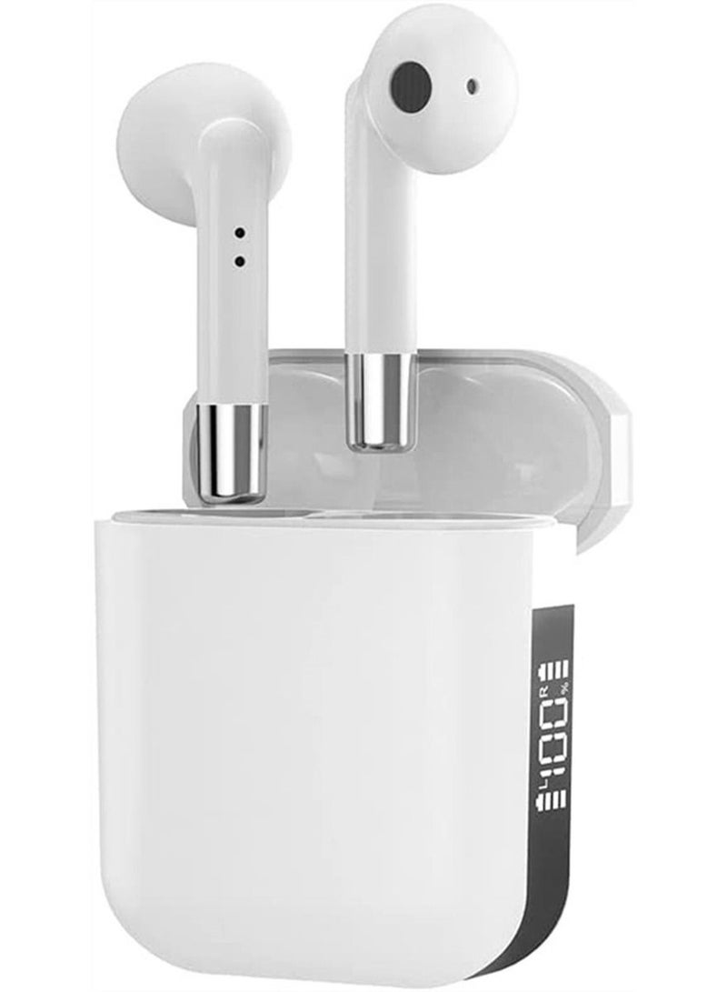 Arabest Wireless TWS Bluetooth Headphone Touch Control Bluetooth  Earphone with Digital Display HIFI-Level Sound Quality, Long Battery Life, Clear Calling Quality, Easy Pairing (White)  - Image 1