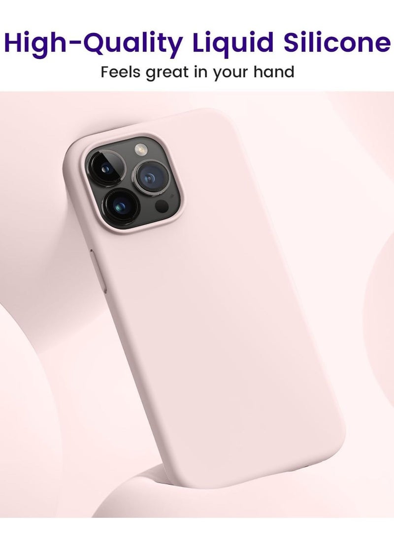 Raxoom iPhone 16 Pro Max Soft Liquid Silicone Gel Case - Full Body Shockproof Protection with Matte Finish & Microfiber Lining (Sand Pink) - Image 3