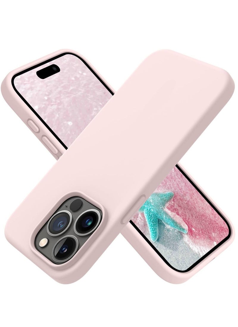 Raxoom iPhone 16 Pro Max Soft Liquid Silicone Gel Case - Full Body Shockproof Protection with Matte Finish & Microfiber Lining (Sand Pink) - Image 1